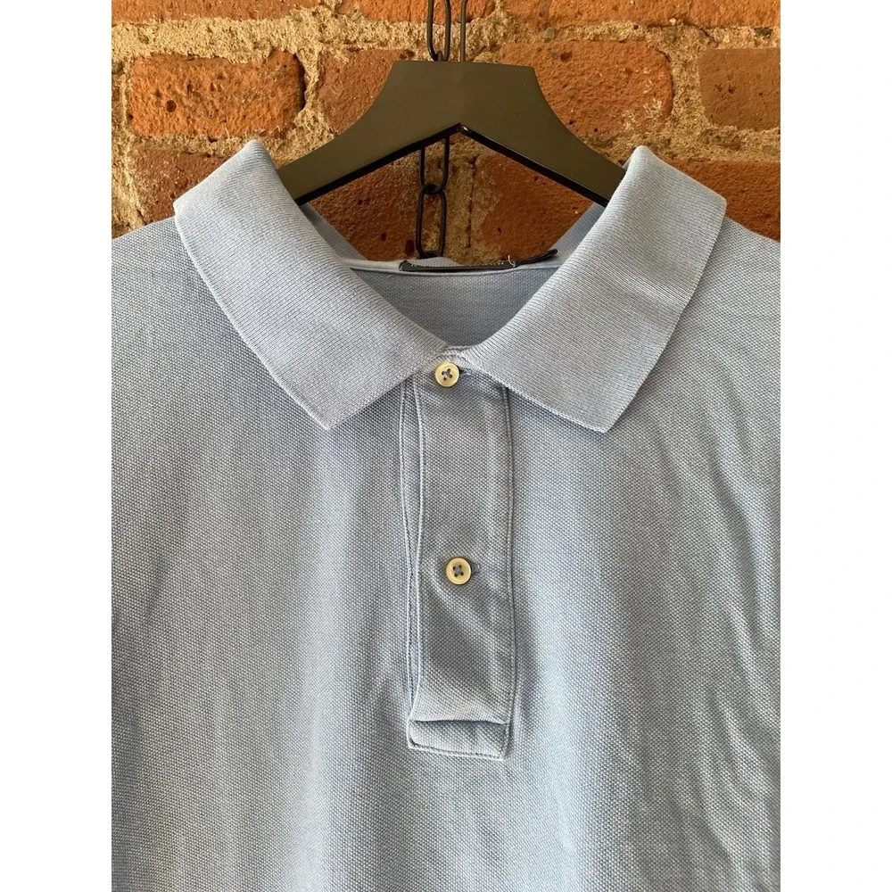 Ralph Lauren Polo Shirt Men's Blue 2XB Classic-Fit Light Yellow‎ Pony Logo